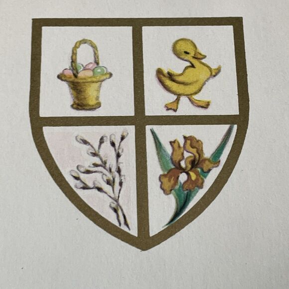 Vtg Stanley Easter Greeting Card Brother Shields Coat of Arms - Picture 4 of 10